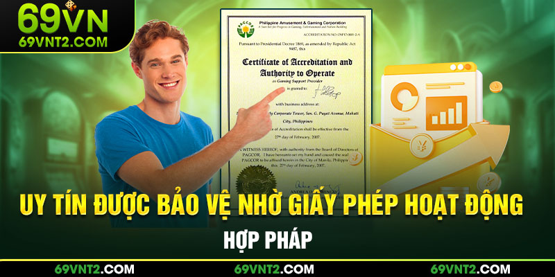 Uy tín được bảo vệ nhờ giấy phép hoạt động hợp pháp